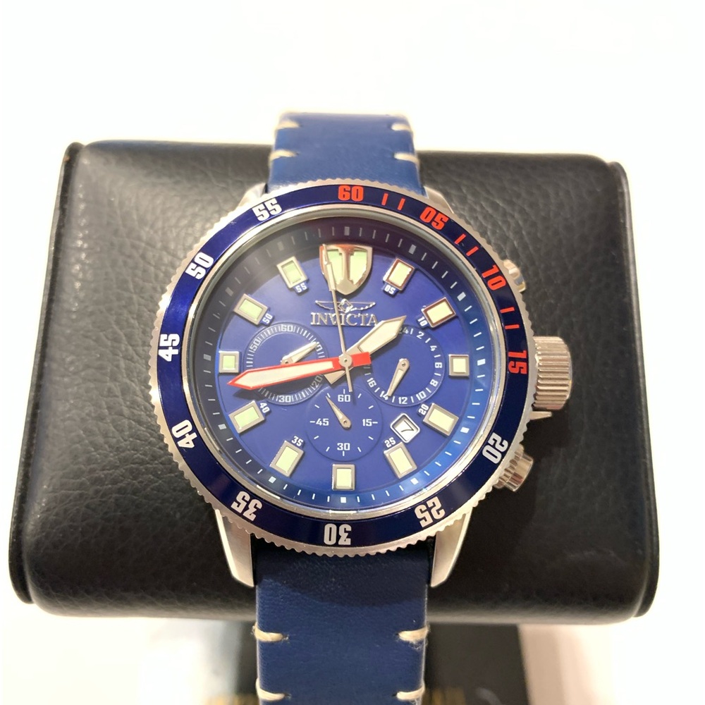 Invicta 46mm I Force Quartz Chronograph Leather Strap 31396